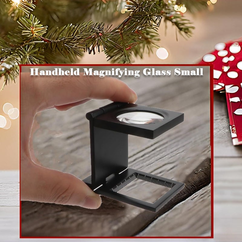 Rongon Pocket Magnifier Small Folding Magnifying Glasses 10X 28mm Mini Jewelers Magnifying Loupe with Scale Three-Folding Loupe Magnifiers for Coins Textile Optical Jewelry Tool (1 Pcs) - Image 3